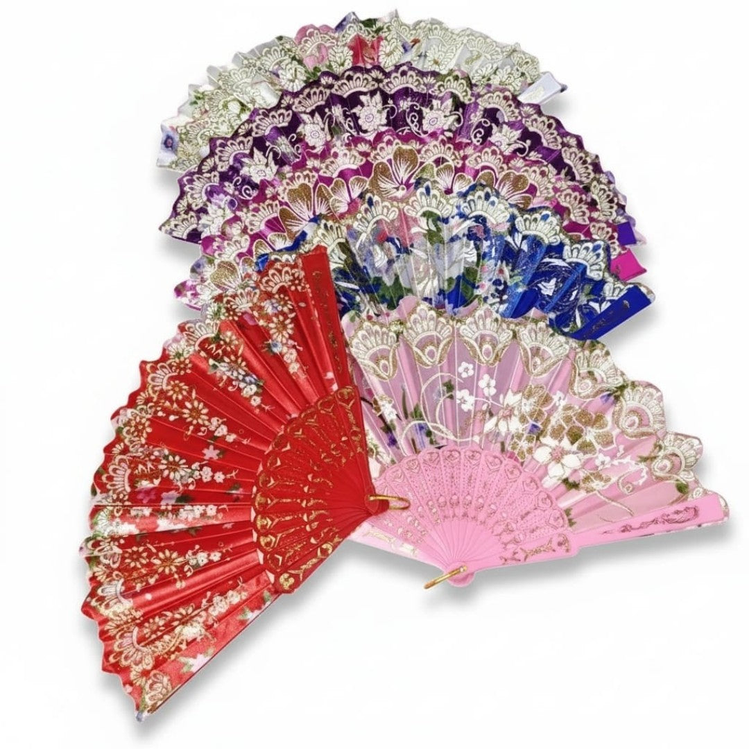 ABANICO MANO CON DISENO FLOR