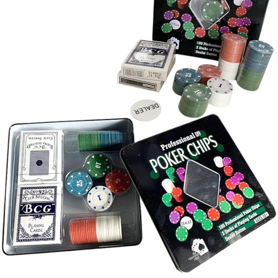 SET 100 FICHAS CON 2 NAIPE