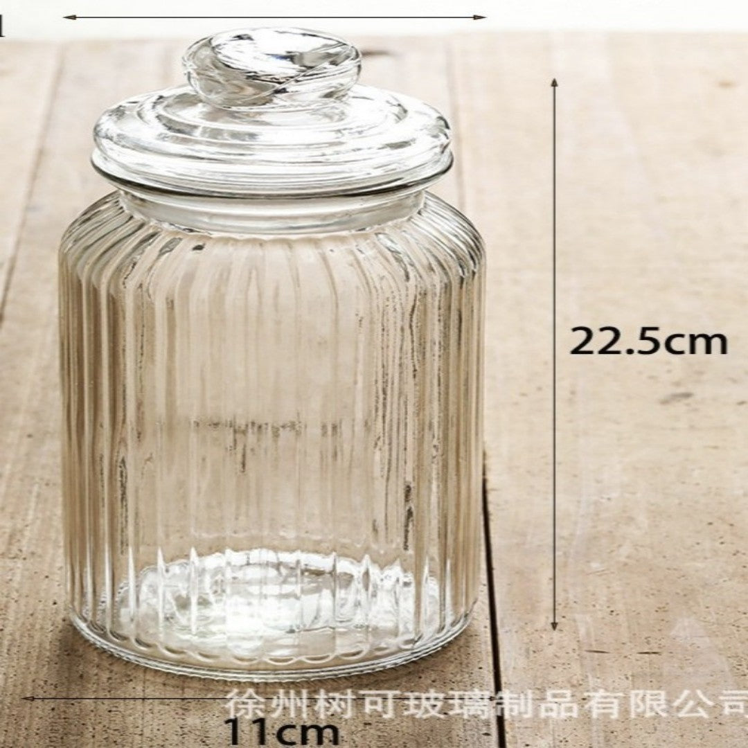 TARRO C/TAPA VIDRIO 11*22.5 105-1